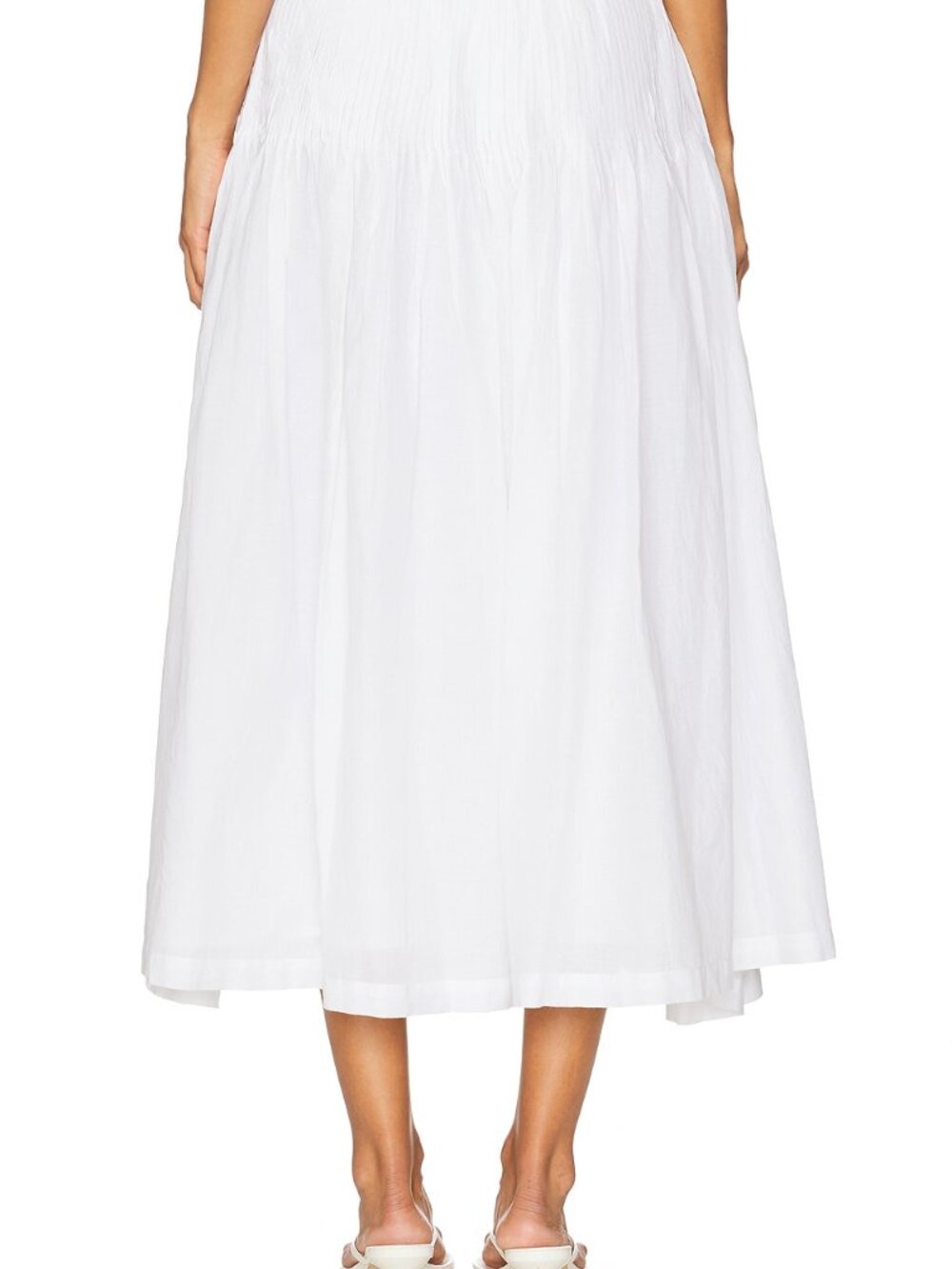 LPA Emmy midi skirt in white flowy summer long cotton - Picture 3 of 6